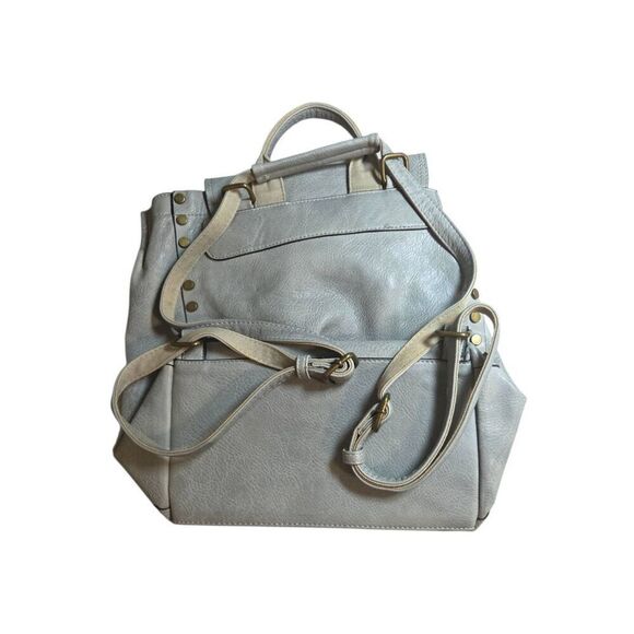 Jen & Co. Indigo Convertible Studded Backpack Purse Gray Boho main image 6